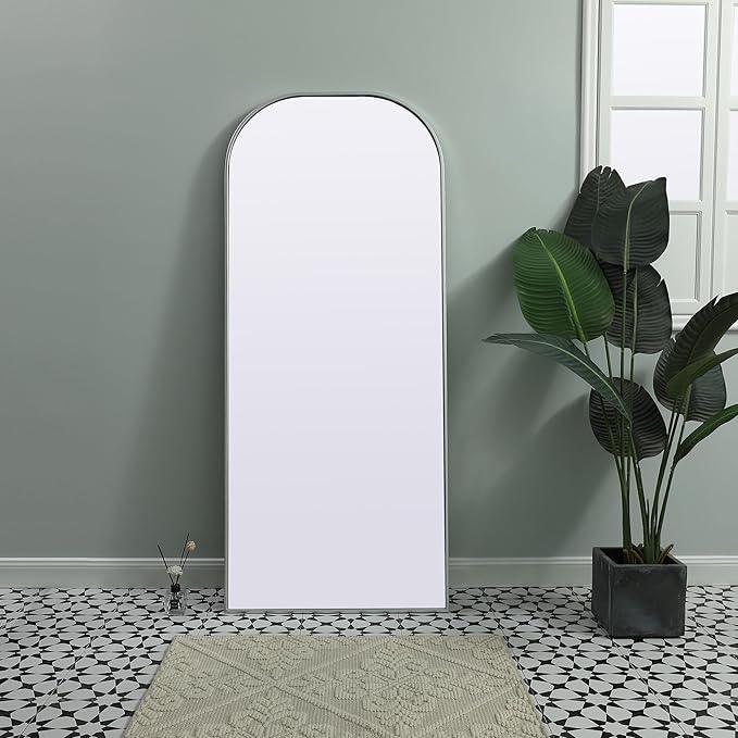 Illuminate, Metal Frame Arch Full Length Mirror 28X66 Inch in, Modern, Silver - ModernBath