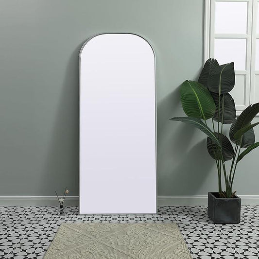 Illuminate, Metal Frame Arch Full Length Mirror 28X66 Inch in, Modern, Silver - ModernBath