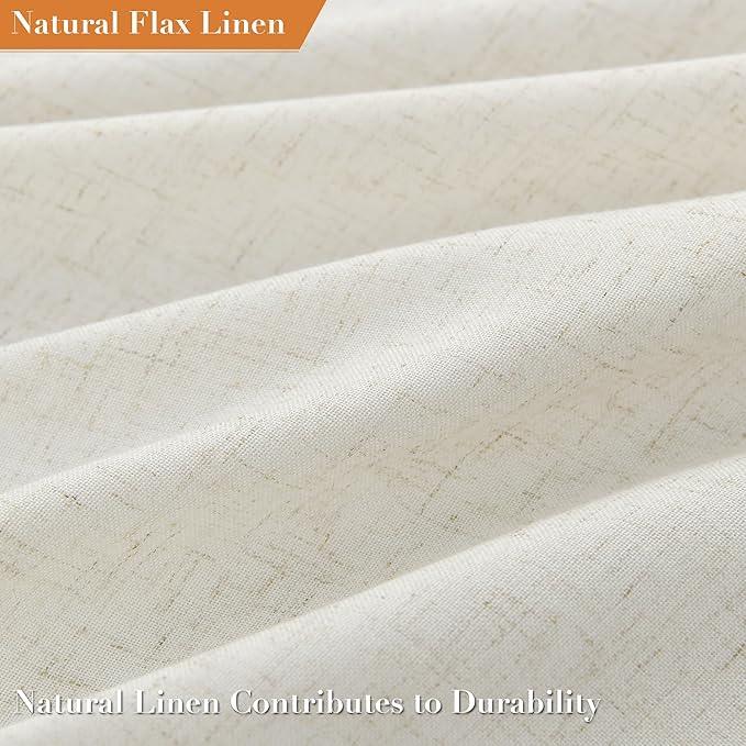 Nanspring Natural Boho Linen Shower Curtain 76 Inches Long Boho Cute Tassel Design Cloth Bath Curtain Set with Hooks Modern Neutral Vintage Country Decor for Bathroom Water Repellent 72x76, Cream - ModernBath