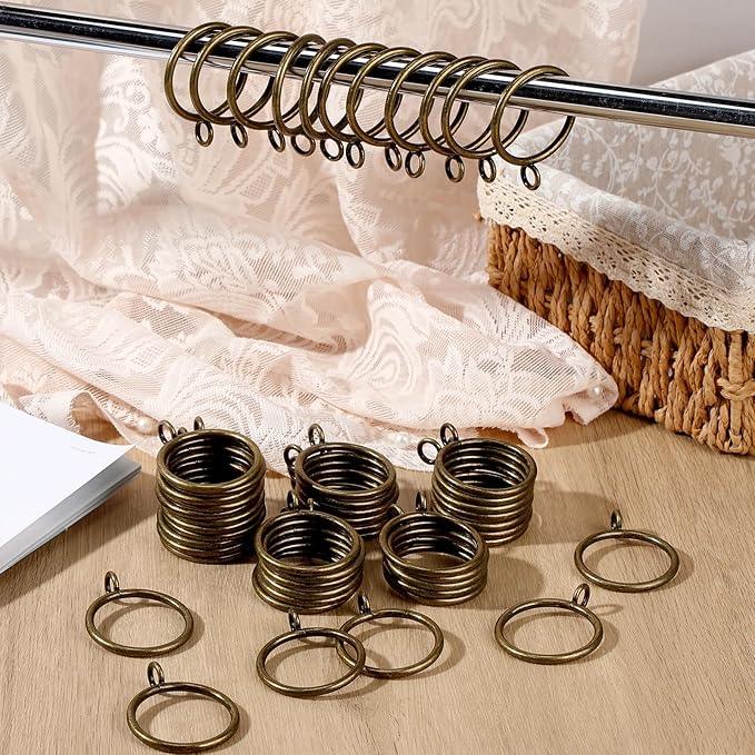Maitys 100 Pcs Metal Curtain Rings with Eyelet 1.5-inch Inner Diameter Eyelet Curtain Rings for Drapery Clips Hooks for Sliding Window Bathroom Door Shower Rod (Bronze) - ModernBath