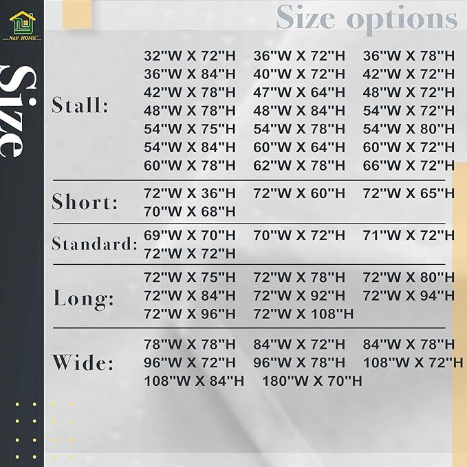 N&Y HOME Fabric Shower Curtain Liner Extra Long Stall Size 48 x 84 inches, Hotel Quality Washable White Shower Liner, 48x84 - ModernBath