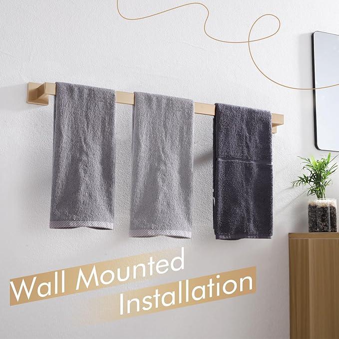 KOKOSIRI 32-Inch Towel Rack for Bathroom Kitchen Towel Rails Wall Mount SUS304 Stainless Steel Towels Holder, Champagne Bronze B4003CPG-L32 - ModernBath