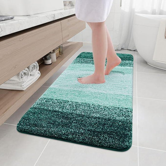 Arotive Microfiber Bathroom Rugs, Shaggy Soft and Absorbent Bath Rug, Non-Slip, Thick Plush Machine Washable Dry Bath Mats for Bathroom, Tub and Shower, 47x24, Dark Green, Rectangular - ModernBath