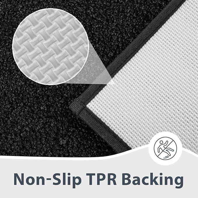 anllugs Bathroom Rugs 20" x 30", Non-Slip Extra Soft Absorbent Bath Rugs, Machine Washable Quick Dry Bath Mats for Bathroom Floor, Shower, Bathtub and Sink, Black - ModernBath