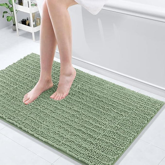 Arotive Luxury Chenille Bathroom Rug Mat, Extra Soft Thick Absorbent Shaggy Bath Rugs, Non-Slip Machine Wash Dry, Plush Bath Mats for Bathroom, Shower and Tub, 40x24, Sage Green - ModernBath
