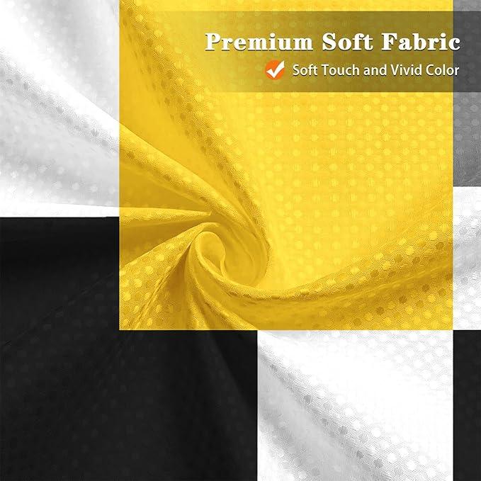 Culudea Geometric Yellow White Shower Curtain Set, Black and Gray Modern Bathroom Window Waterproof Shower Curtain Set for Bathroom Decor - ModernBath