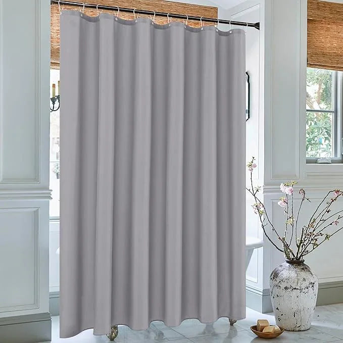 Biscaynebay Long Fabric Shower Curtain Liners 72" Width by 78" Length, Silver Grey Water Resistant Bathroom Curtains, Rust Resistant Grommets Top Weighted Bottom Machine Washable - ModernBath