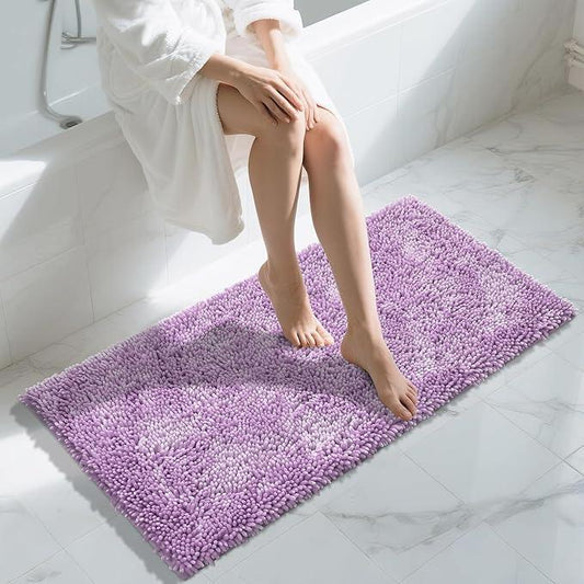 Yimobra Long Bathroom Rug Non Slip 44x24 Inch, Extra Thick Soft Absorbent Chenille Bath Mat, Machine Washable Quick Dry Bath Rugs for Bathroom Floor, Tub and Shower, Home Decor Accessories, Lilac - ModernBath