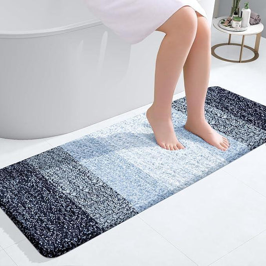 OLANLY Bathroom Runner Rugs 47x17, Extra Soft Absorbent Microfiber Bath Rugs, Rubber Backing, Quick Dry, Washable Bath Mats for Bathroom Floor, Tub and Shower, Home Decor Accessories, Navy Blue - ModernBath