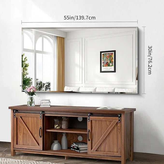 CILIBER Large Beveled Mirror, 30x55 Frameless Beveled Bathroom Mirrors for Over Sink, Upgraded Shatterproof Beveled Frameless Vanity Mirror for Bathroom,Bedroom,Living Room and Entryway - ModernBath
