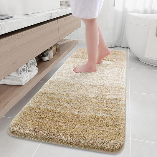 Arotive Microfiber Bathroom Rugs, Shaggy Soft and Absorbent Bath Rug, Non-Slip, Thick Plush Machine Washable Dry Bath Mats for Bathroom, Tub and Shower, 70x24, Camel, Rectangular - ModernBath