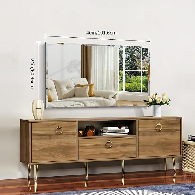 CILIBER Beveled Bathroom Mirror, 24x40 Large Frameless Mirrors for Over Sink, Upgraded Shatterproof Beveled Frameless Vanity Mirror for Bathroom,Bedroom,Living Room and Entryway - ModernBath