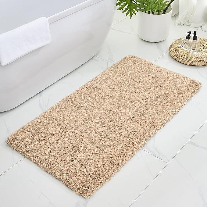 Ruggnovea Bathroom Rugs Non Slip Washable 59x24, Ultra Soft Thick Shaggy Absorbent Bath Mats, High Density Foam Latex Non Slip Backing Bath Rugs, Microfiber Bath Mats for Bathroom Floor&Sink,Beige - ModernBath