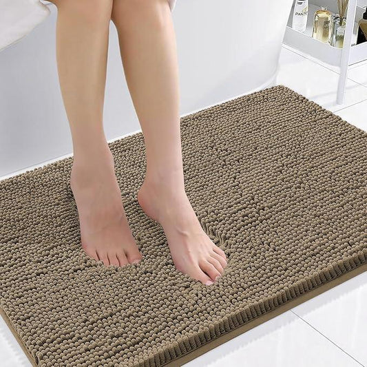 Smiry Luxury Chenille Bathroom Rugs 36x24, Extra Soft and Absorbent Shaggy Bath Mat, Machine Washable, Non-Slip Plush Carpet Runner for Tub, Shower, and Floor, Home Decor Accessories, Camel - ModernBath