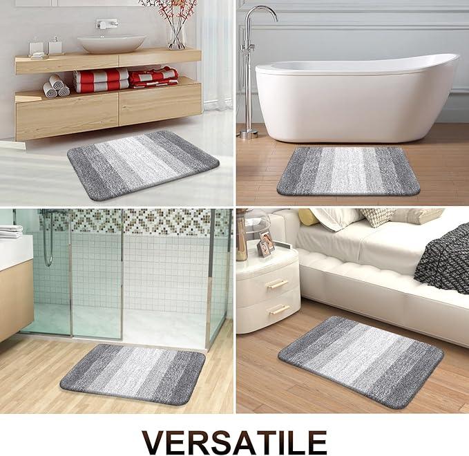 OLANLY Bathroom Runner Rugs 54x24, Extra Soft Absorbent Microfiber Bath Rugs, Rubber Backing, Quick Dry, Washable Bath Mats for Bathroom Floor, Tub and Shower, Home Decor Accessories, Light Grey - ModernBath