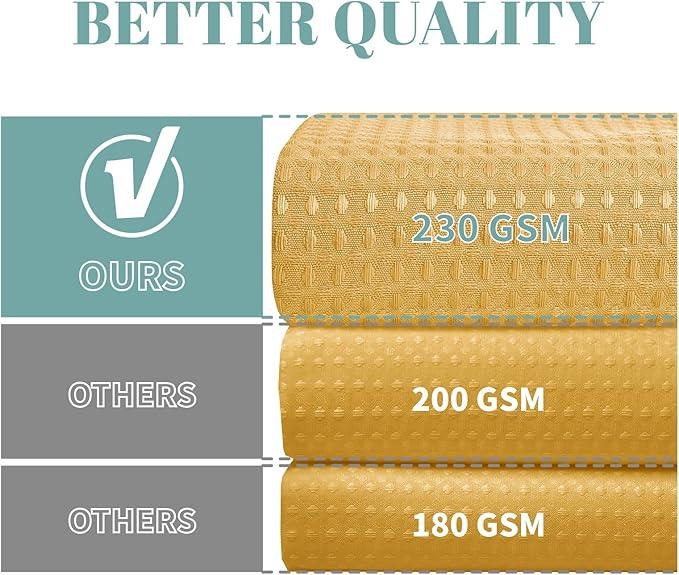 eachope Gold No Hook Waffle Weave Shower Curtain with snap-in Liner Replacement, 230GSM Waterproof Fabric Hotel Shower Curtain Set for Bathroom, Through Mesh Top Window,71Wx74H - ModernBath