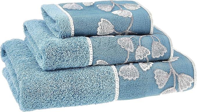 Zahari Home Capri Modern Bathroom Towel Set - 3 Piece Set, Bath Towel, Hand Towel and Wash Towel - Classic Luxury Contemporary Decor - Beautiful Bath Ensemble - Unique Royal Blue - ModernBath