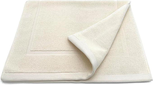 Lincoln & Palm 1-Piece Turkish Cotton Bath Mat - Soft, Plush, and Absorbent - 1000 GSM Thick Luxury Spa and Hotel Style - No Rubber Backing - Silver-Infused SILVERbac (1 Piece Bath Mat, Ivory) - ModernBath