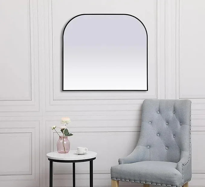 Illuminate, Metal Frame Arch Mirror 42X38 Inch in, Modern, Black - ModernBath