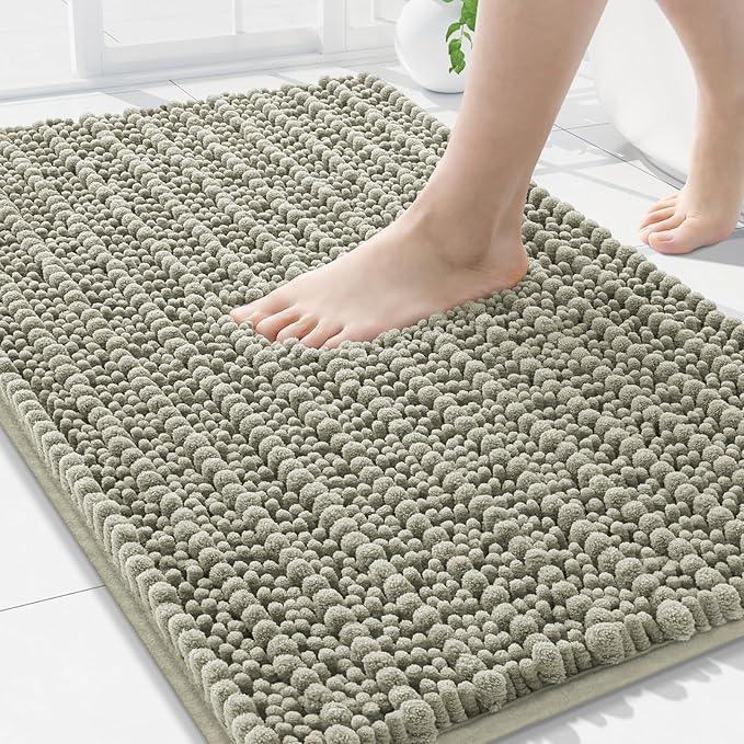 Arotive Luxury Chenille Bathroom Rug Mat, Extra Soft Thick Absorbent Shaggy Bath Rugs, Non-Slip Machine Wash Dry, Plush Bath Mats for Bathroom, Shower and Tub, 36x24, Warm Taupe - ModernBath