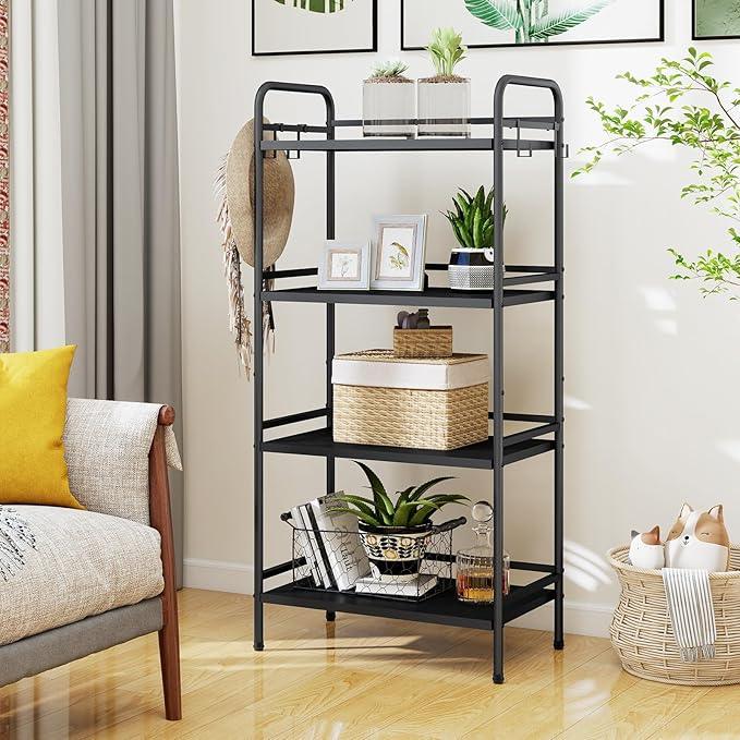 HDANI Storage Shelves, 4-Tier Metal Storage Rack with Shelf,Shelf Organizer,Garage Standing Shelving Unit for Laundry,Bathroom,Kitchen,Pantry, Closet,23.6''W X 13.8''D X 50 H'',Black - ModernBath