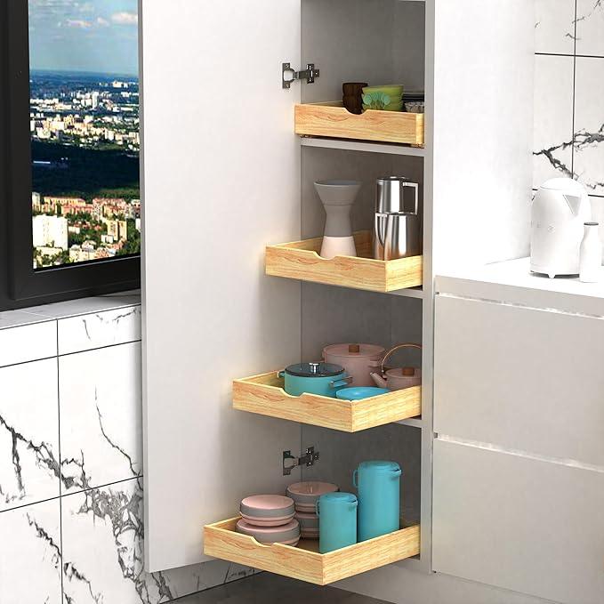 Pull Out Drawers for Kitchen Cabinets, Fully Assembled Wood Cabinet Pull Out Drawer, Pull Out Cabinet Organizer, Fast and Easy DIY Installation, 23”W x 21”D - ModernBath