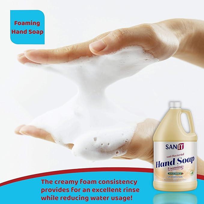 Sanit Antibacterial Foaming Hand Soap Refill - Advanced Formula with Aloe Vera and Moisturizers - All-Natural Moisturizing Hand Wash - Made in USA, Hawaii Tropical, 1 Gallon - ModernBath
