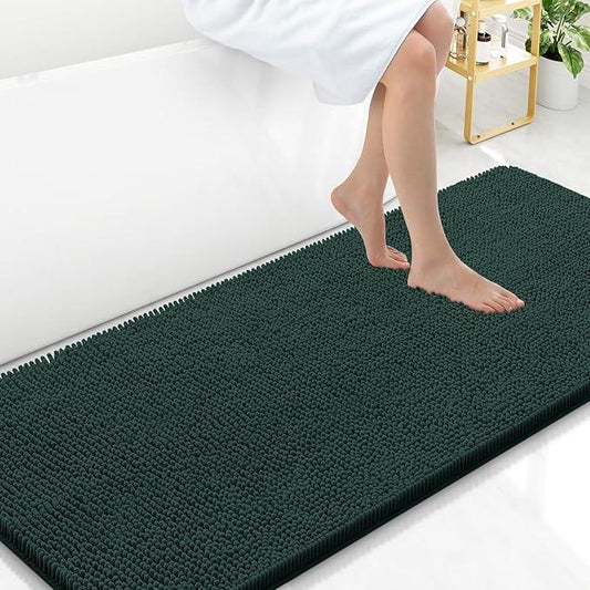 Arotive Bathroom Rugs 59x24, Extra Soft Absorbent Shaggy Chenille Bath Rugs, Machine Washable Rubber Backing Non-Slip Bath Mats for Bathroom Floor Tub and Shower, Home Decor Accessories,Blackish Green - ModernBath