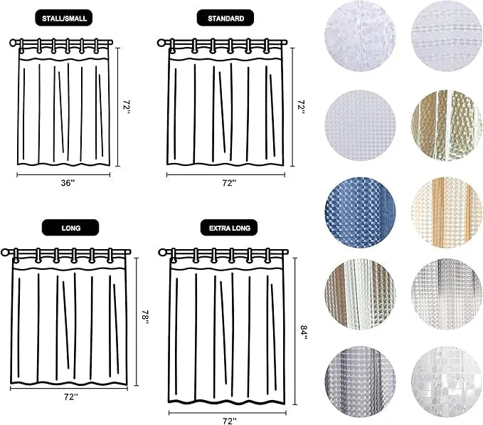 NTBAY EVA Semi-Transparent Clear Shower Curtain with Geometric, Water-Repellent Liner with 3 Magnets for Bathroom, 72x72 Inches - ModernBath
