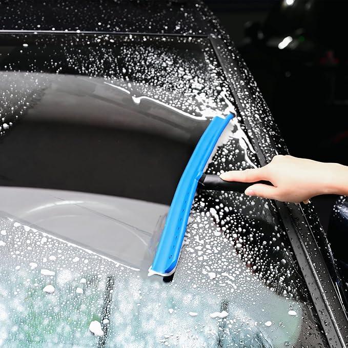 FOSHIO 15 inch Blue Windshield Squeegees, All-Purpose Streak-Free Silicone Squeegee for Window, Bathroom, Glass Shower Doors, Mirror, Car Window - ModernBath
