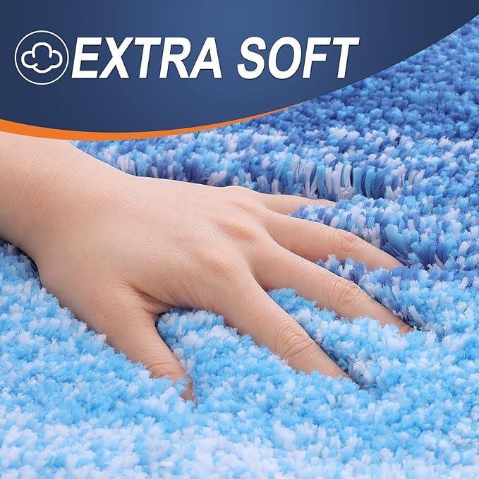 OLANLY Bathroom Runner Rugs 59x20, Extra Soft Absorbent Microfiber Bath Rugs, Rubber Backing, Quick Dry, Washable Bath Mats for Bathroom Floor, Tub and Shower, Home Decor Accessories, Light Royal Blue - ModernBath