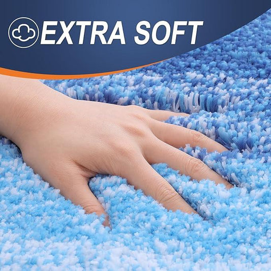 OLANLY Bathroom Runner Rugs 59x20, Extra Soft Absorbent Microfiber Bath Rugs, Rubber Backing, Quick Dry, Washable Bath Mats for Bathroom Floor, Tub and Shower, Home Decor Accessories, Light Royal Blue - ModernBath