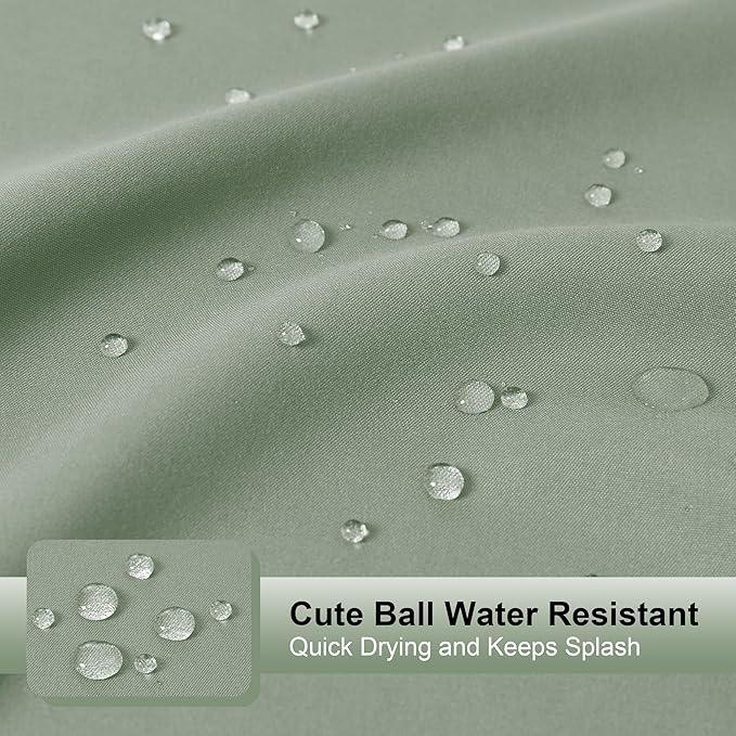 OVZME Zora 84 Inch Shower Curtain Set with 12 Plastic Hooks, Plain Fabric Sage Green Shower Curtain for Bathroom - Extra Long Shower Curtain, Water Resistance, Machine Washable Soft Cloth, 72WX84L - ModernBath