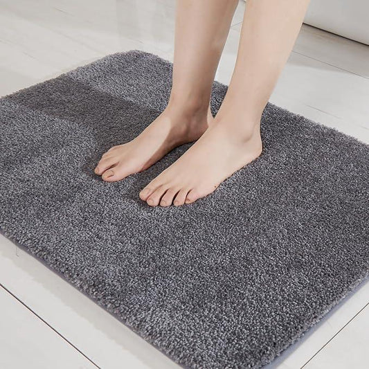 COSY HOMEER Extra Thick Bath Rugs for Bathroom - Anti-Slip Bath Mats Soft Plush Yarn Shaggy 100% Strong Mirco Polyeste Mat Living Room Bedroom Mat Floor Water Absorbent(Dark Grey,16x24 - Inches) - ModernBath
