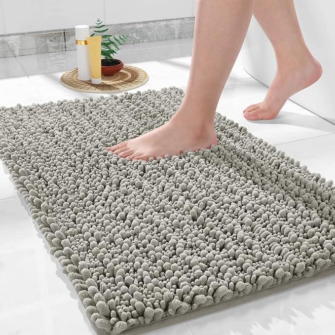 Yimobra Large Bathroom Rugs Non Slip Washable 36x24 Inch - Ultra Soft Absorbent Chenille Bath Mat, Quick Dry Shaggy Floor Carpet for Tub Shower, Sand Home Decor Accessories - ModernBath
