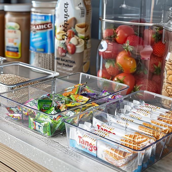 Criusia Drawer Organizer - 18 Pack Clear Large Kitchen Drawer Organization Trays, Non-Slip Dividers for Makeup, Jewelry, Utensils, Office, Bedroom, Bathroom - ModernBath