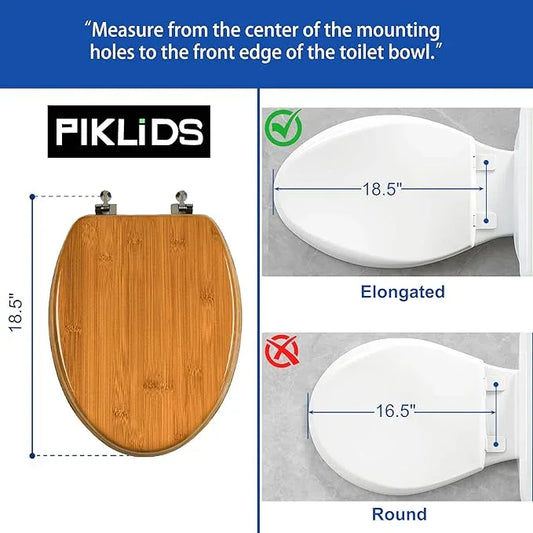 Toilet Seat, Solid Wood, Bamboo, High Gloss Finis, PIKLiDS (Elongated) - ModernBath