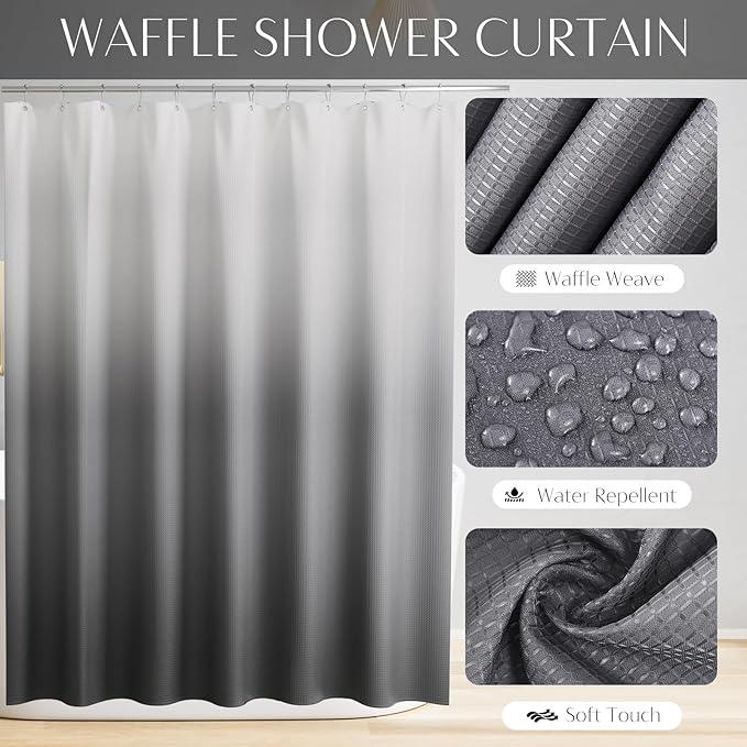 WSBArt 32PCS Bathroom Set Bathroom Sets with Shower Curtain and Rugs Grey Bathroom Accessories,Shower Curtain Set,Bathroom Rug Set with Bathroom Trash Can - ModernBath