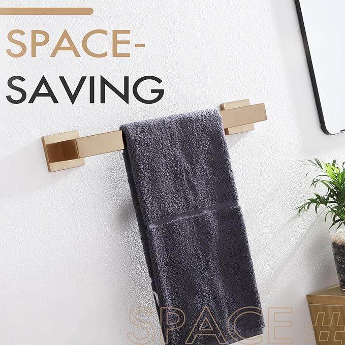 KOKOSIRI 12-Inch Towel Bar for Bathroom Kitchen Towel Holder Wall Mounted SUS304 Stainless Steel Towels Rack, Champagne Bronze B4003CPG-L12 - ModernBath