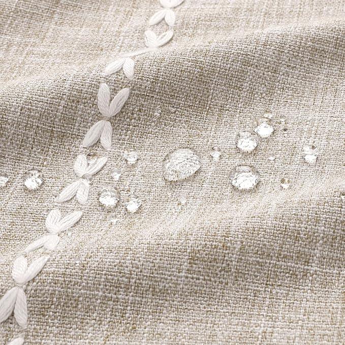 MitoVilla No Hooks Required Boho Farmhouse Shower Curtain with Snap-in Liner, Taupe Cotton Linen Fabric Shower Curtains with Tassels for Rustic Neutral Bathroom Decor,72 x 74 - ModernBath
