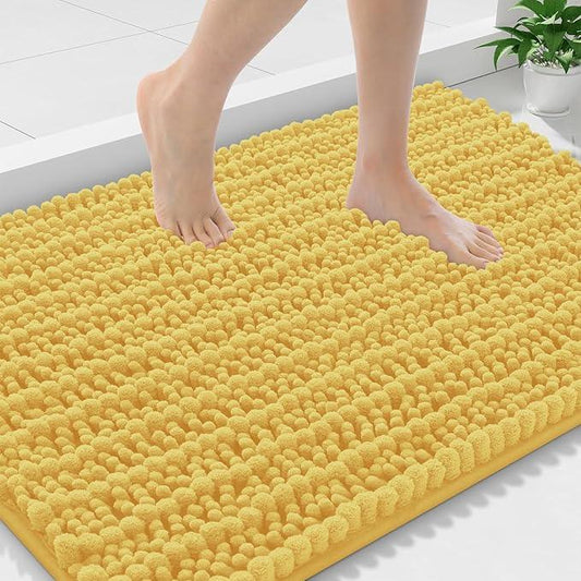 Smiry Bathroom Rugs Mat 36x24, Extra Soft Absorbent Chenille Bath Rugs, Non Slip Rubber Backing Machine Washable Quick Dry Bath Mats for Bathroom Floor, Tub, Shower, Home Decor Accessories, Yellow - ModernBath
