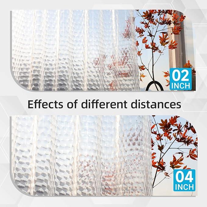 HOUSEWELL 3D Water Cube Shower Curtain 72x72 Clear, 8G Heavy-Duty Thick PEVA Waterproof Bathroom Shower Curtain Liner with 3 Bottom Magnets and 12 Hooks - ModernBath