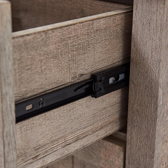 RedLemon Farmhouse Slim Bathroom Storage Cabinet, 68" Tall with Drawer & Adjustable Shelves, Rustic Narrow Storage Cabinet for Living Room, Bathroom, Kitchen, Light Rustic Oak - ModernBath