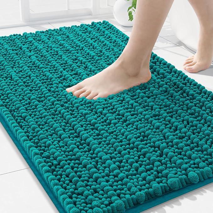 Arotive Luxury Chenille Bathroom Rug Mat, Extra Soft Thick Absorbent Shaggy Bath Rugs, Non-Slip Machine Wash Dry, Plush Bath Mats for Bathroom, Shower and Tub, 36x24, Lake Blue - ModernBath
