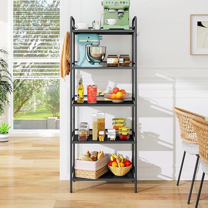 HDANI Storage Shelves, 5-Tier Metal Storage Rack with Shelf,Shelf Organizer,Garage Standing Shelving Unit for Laundry,Bathroom,Kitchen,Pantry, Closet,23.6''W X 13.8''D X 63''H,Black - ModernBath