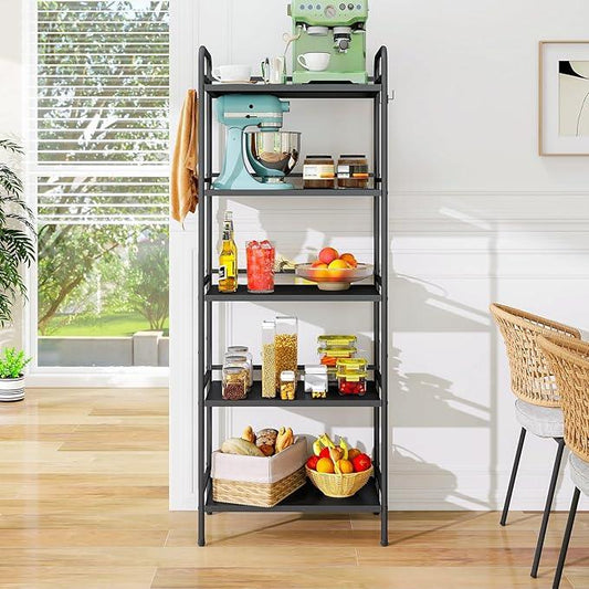 HDANI Storage Shelves, 5-Tier Metal Storage Rack with Shelf,Shelf Organizer,Garage Standing Shelving Unit for Laundry,Bathroom,Kitchen,Pantry, Closet,23.6''W X 13.8''D X 63''H,Black - ModernBath