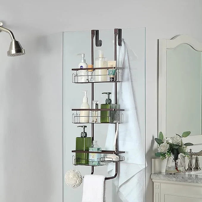 SunnyPoint Classic Metal Bathroom Shower Caddy, Over Door Hanging Storage Organizer Basket - ModernBath