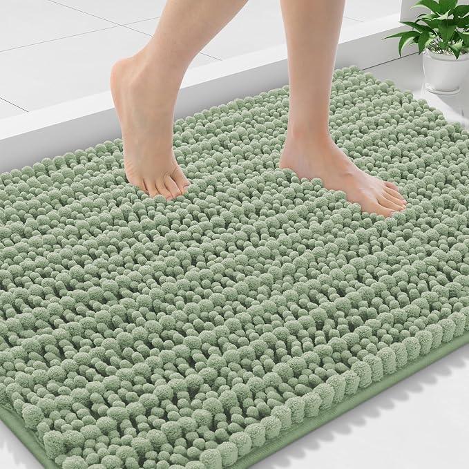 Smiry Bathroom Rugs Mat 36x24, Extra Soft Absorbent Chenille Bath Rugs, Non Slip Rubber Backing Machine Washable Quick Dry Bath Mats for Bathroom Floor, Tub, Shower, Home Decor Accessories, Sage Green - ModernBath