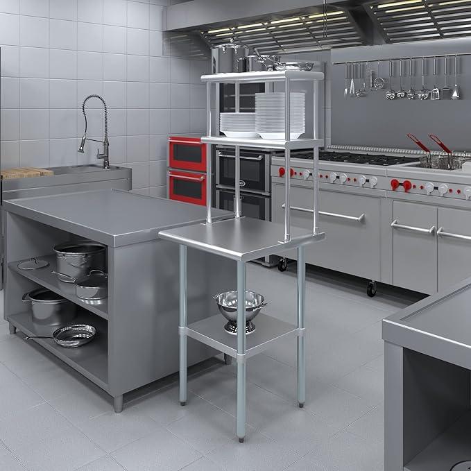 AmGood Double OverShelf Stainless Steel NSF - Many (24" Long x 12" Deep) - ModernBath