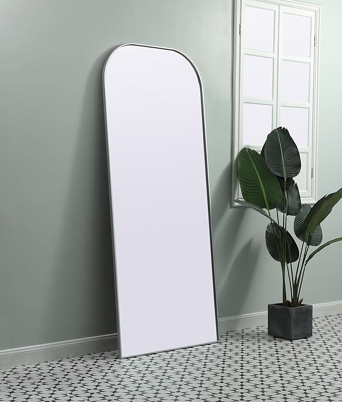 Illuminate, Metal Frame Arch Full Length Mirror 32X76 Inch in, Modern, Silver - ModernBath